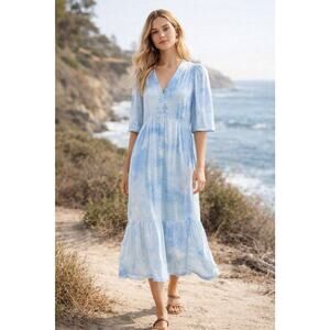 Raquel Allegra Maxi Dress S Boho Beachy Flowy Coastal Resort Effortless USA